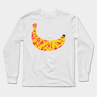 Modern Pink and Yellow Banana Long Sleeve T-Shirt